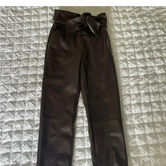 Jonathan Simkhai Tessa faux leather pants in dark mocha brown - Picture 6 of 13